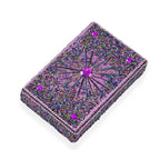LIVMORE Elegant 7-Piece Beaded Stationery Set - 1 Beaded Box, 1 Diary, 5 Beaded Pens - Purple