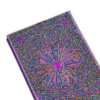 LIVMORE Elegant 7-Piece Beaded Stationery Set - 1 Beaded Box, 1 Diary, 5 Beaded Pens - Purple
