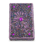 LIVMORE Elegant 7-Piece Beaded Stationery Set - 1 Beaded Box, 1 Diary, 5 Beaded Pens - Purple