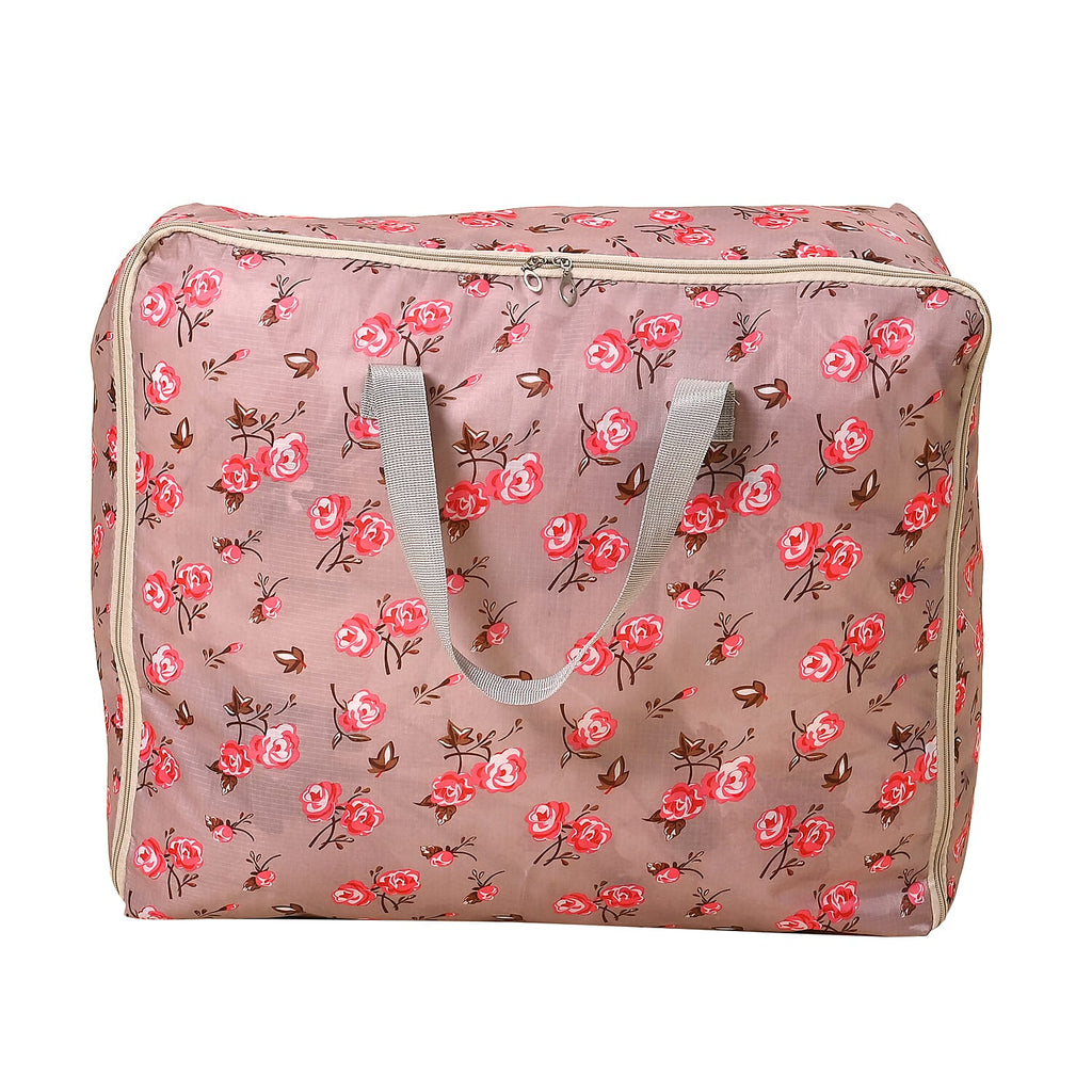 LIVMORE Set of 3 Floral Pattern Storage Bags - Rose