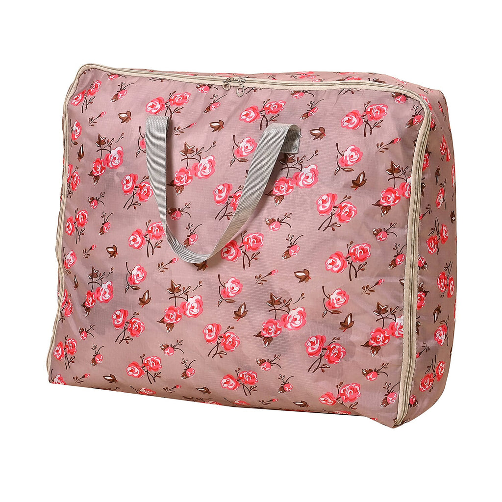 LIVMORE Set of 3 Floral Pattern Storage Bags - Rose