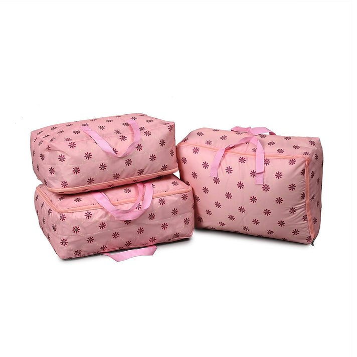 LIVMORE Set of 3 Polka Dot Pattern Storage Bags - Pink 8435360 1
