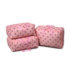 LIVMORE Set of 3 Floral Pattern Storage Bags - Rose