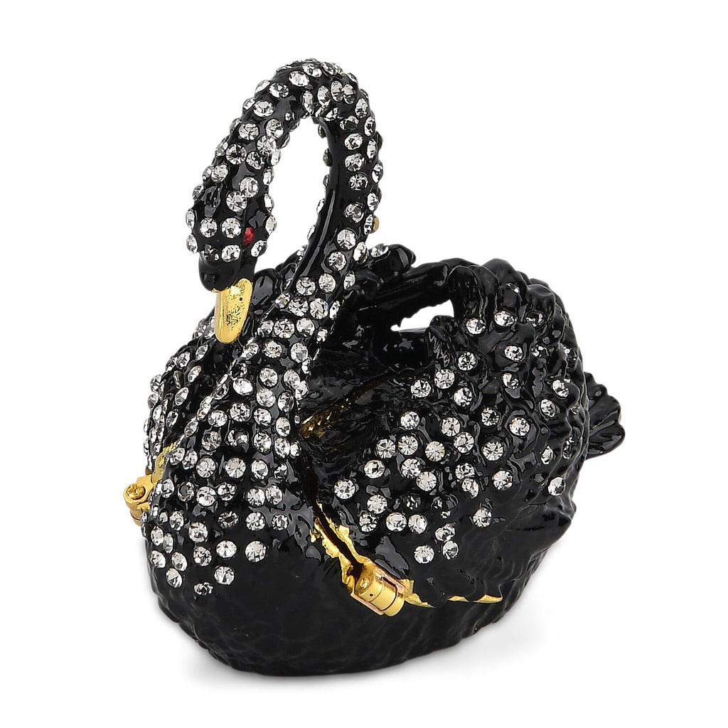 Livmore Swan Trinket Storage Box - Black