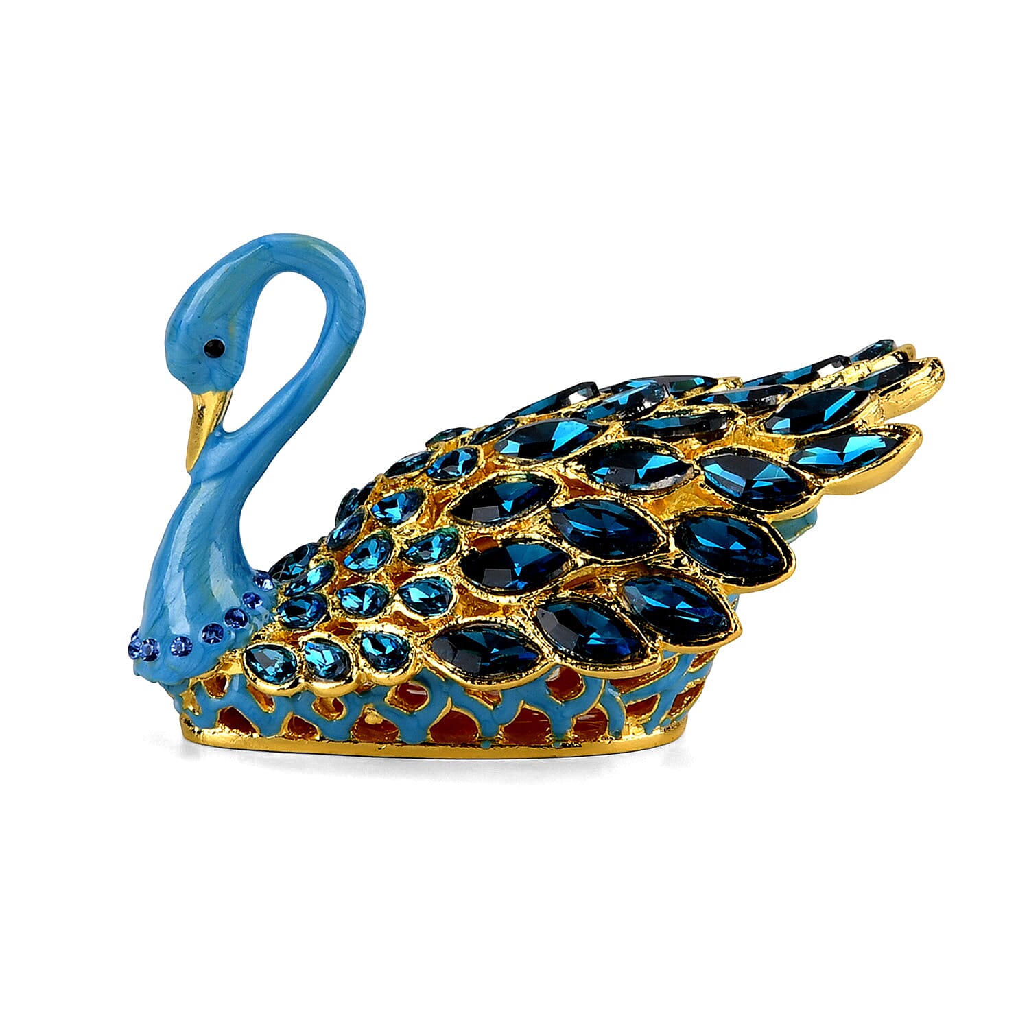 Livmore Swan Crystal Trinket Storage Box- Light Blue 8411968 4