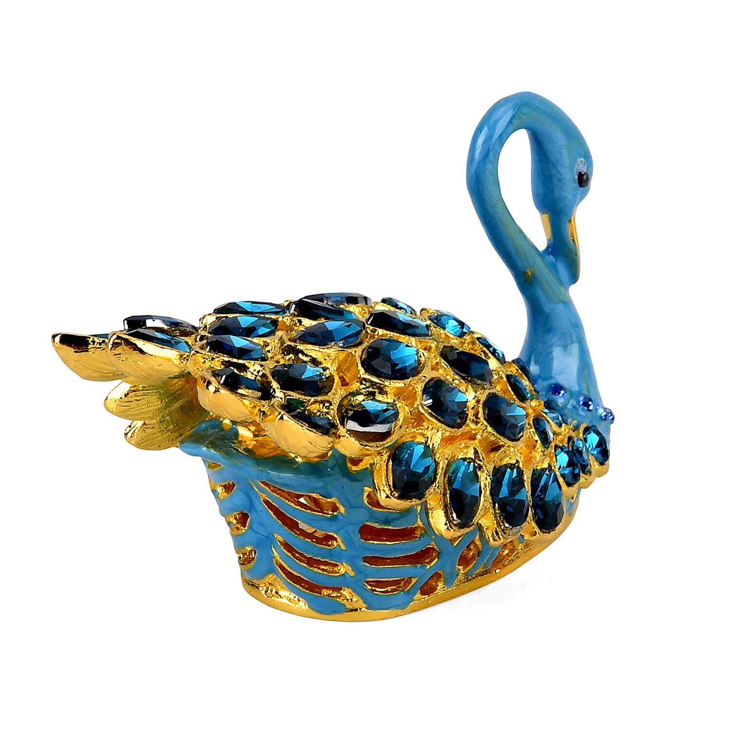 Livmore Swan Crystal Trinket Storage Box- Light Blue 8411968 5