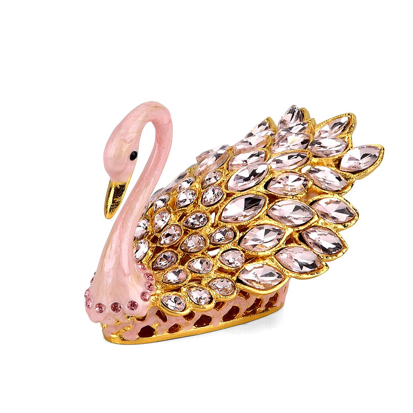 Livmore Swan Crystal Trinket Storage Box - Pink