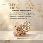 Livmore Swan Crystal Trinket Storage Box - Pink