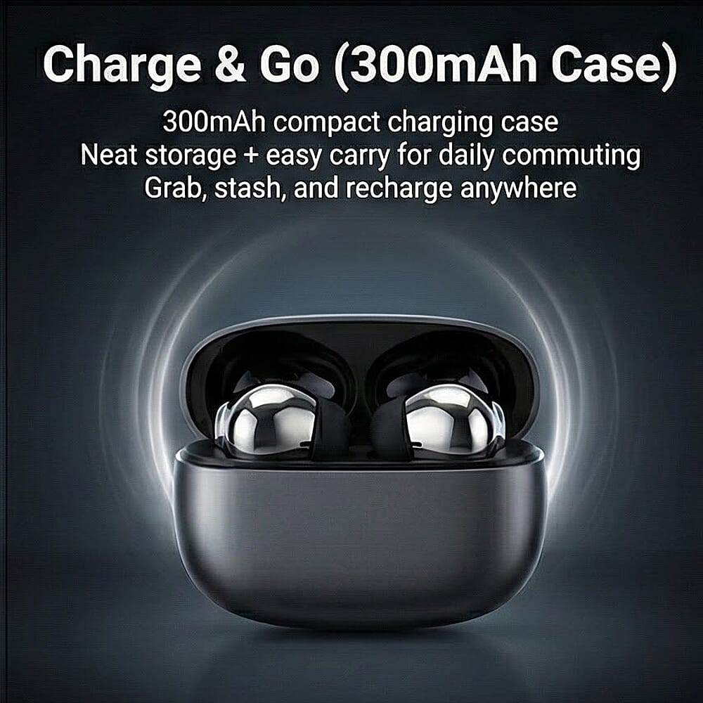 LIVMORE T108 TWS Bluetooth Translation Earphones | 300mAh Case, 4h Playtime - Black &amp; Silver 8243318 2