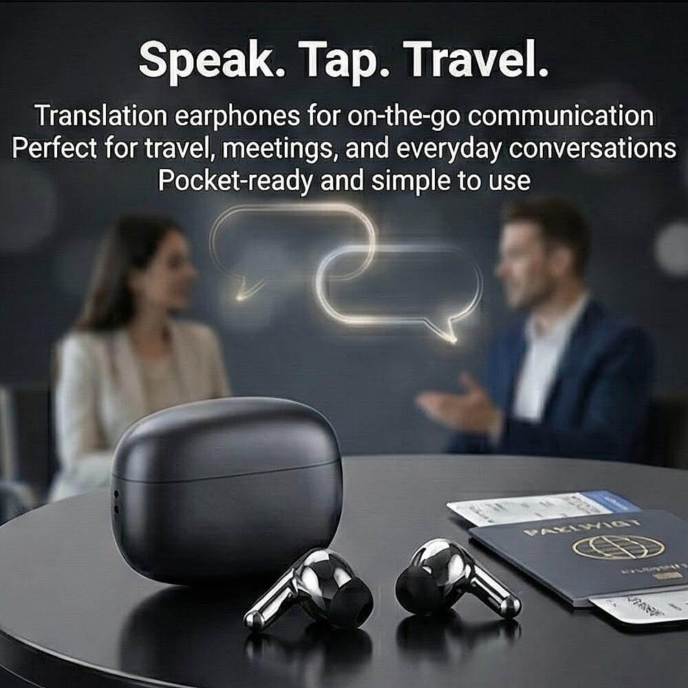 LIVMORE T108 TWS Bluetooth Translation Earphones | 300mAh Case, 4h Playtime - Black &amp; Silver 8243318 4