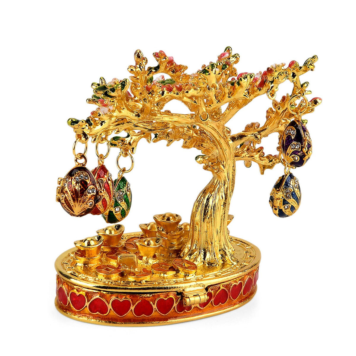 Livmore Feng Shui Activating Prosperity Tree Trinket Box with Flowers &amp; Hanging Easter Egg - Pink V32580241 5