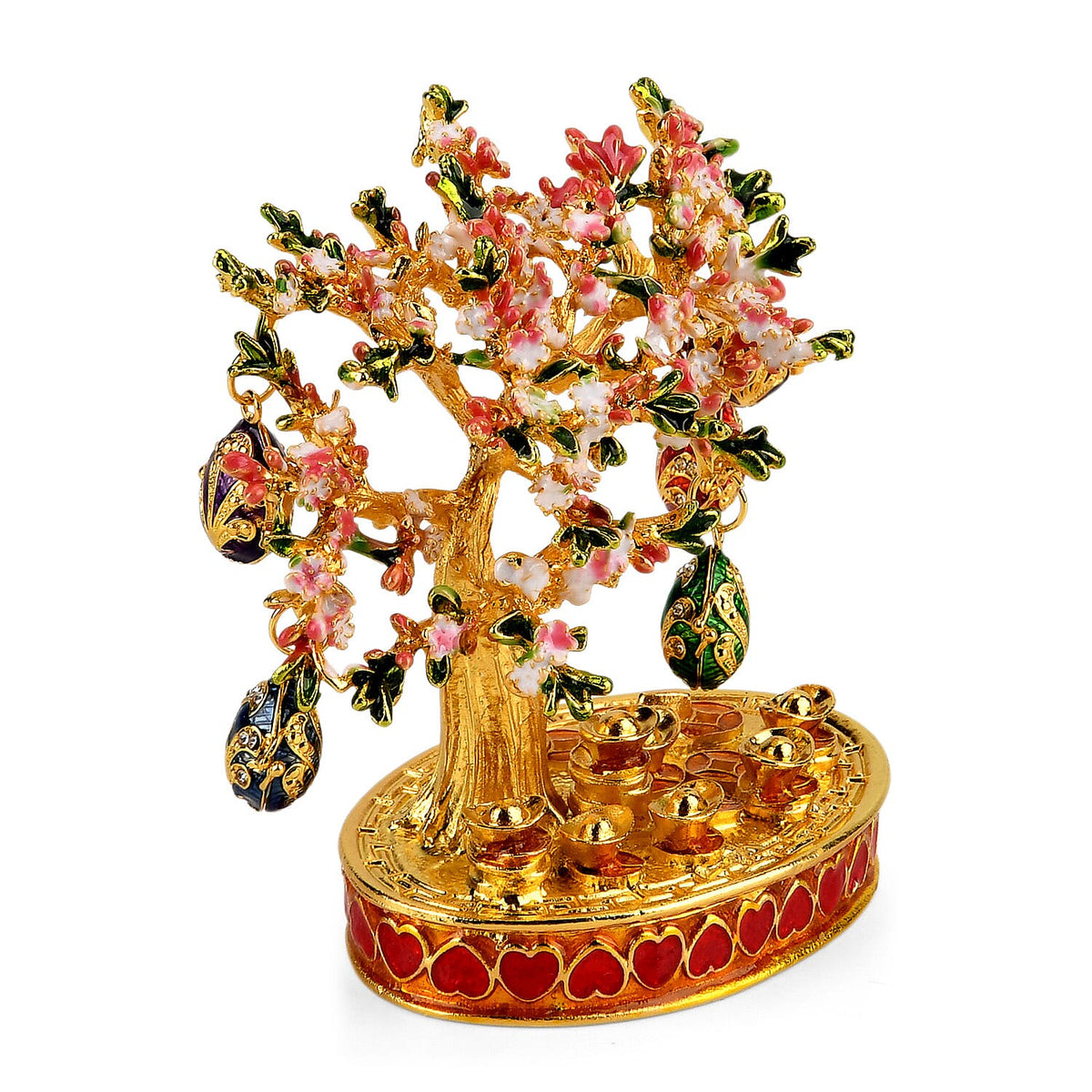 Livmore Feng Shui Activating Prosperity Tree Trinket Box with Flowers &amp; Hanging Easter Egg - Pink V32580241 6