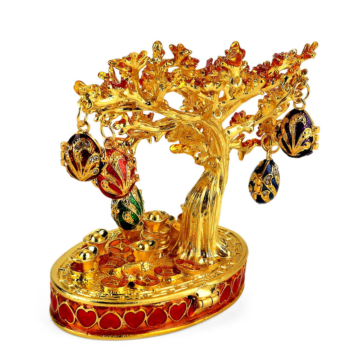 Livmore Feng Shui Activating Prosperity Tree Trinket Box with Flowers &amp; Hanging Easter Egg - Red V32666508 5