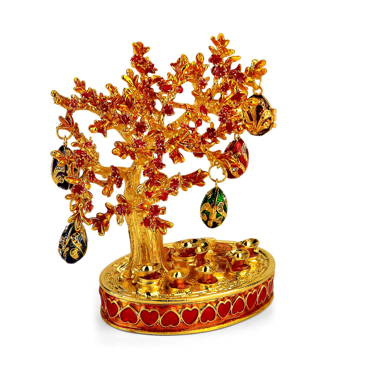 Livmore Feng Shui Activating Prosperity Tree Trinket Box with Flowers &amp; Hanging Easter Egg - Red V32666508 6