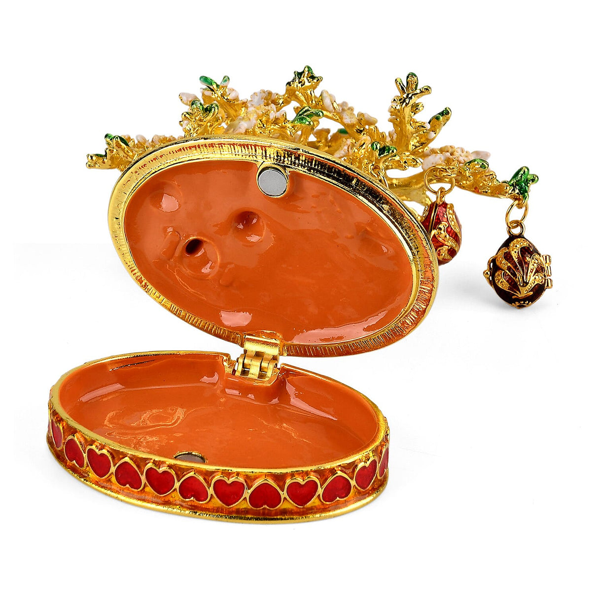 Livmore Feng Shui Activating Prosperity Tree Trinket Box with Flowers &amp; Hanging Easter Egg - White &amp; Yellow V32537883 7