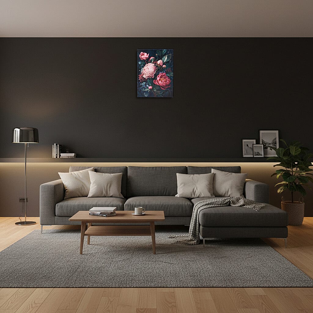 LIVMORE LED Illuminated Flower Painting Wall Art (30x40cm) 8477893 3