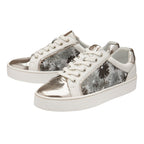 Lotus Siama White Floral Leather Lace-Up Trainers (Size 8)