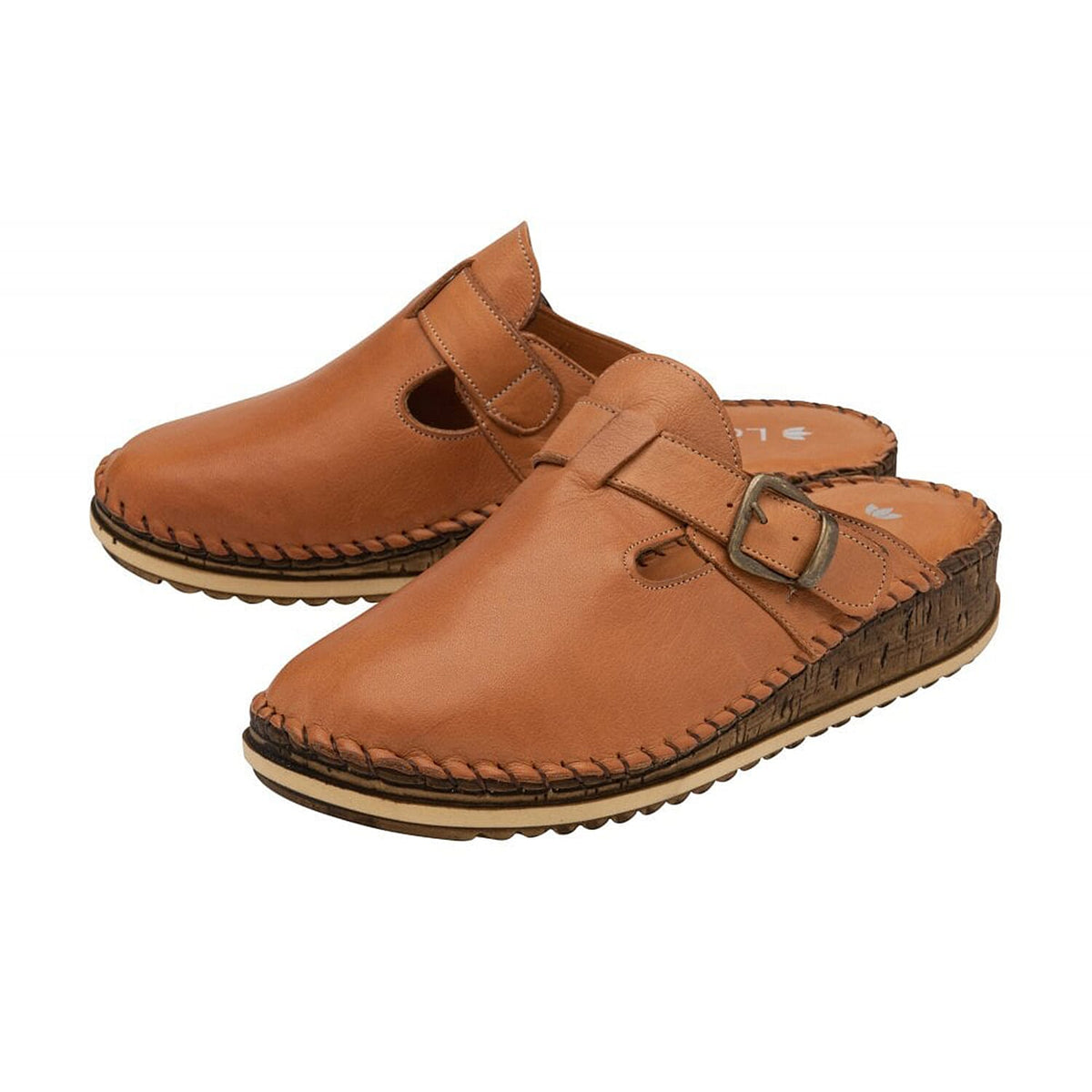 LOTUS Leather Kerry Round-Toe Mules - Tan 7733735 1