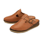 LOTUS Leather Kerry Round-Toe Mules (Size 3) - Tan