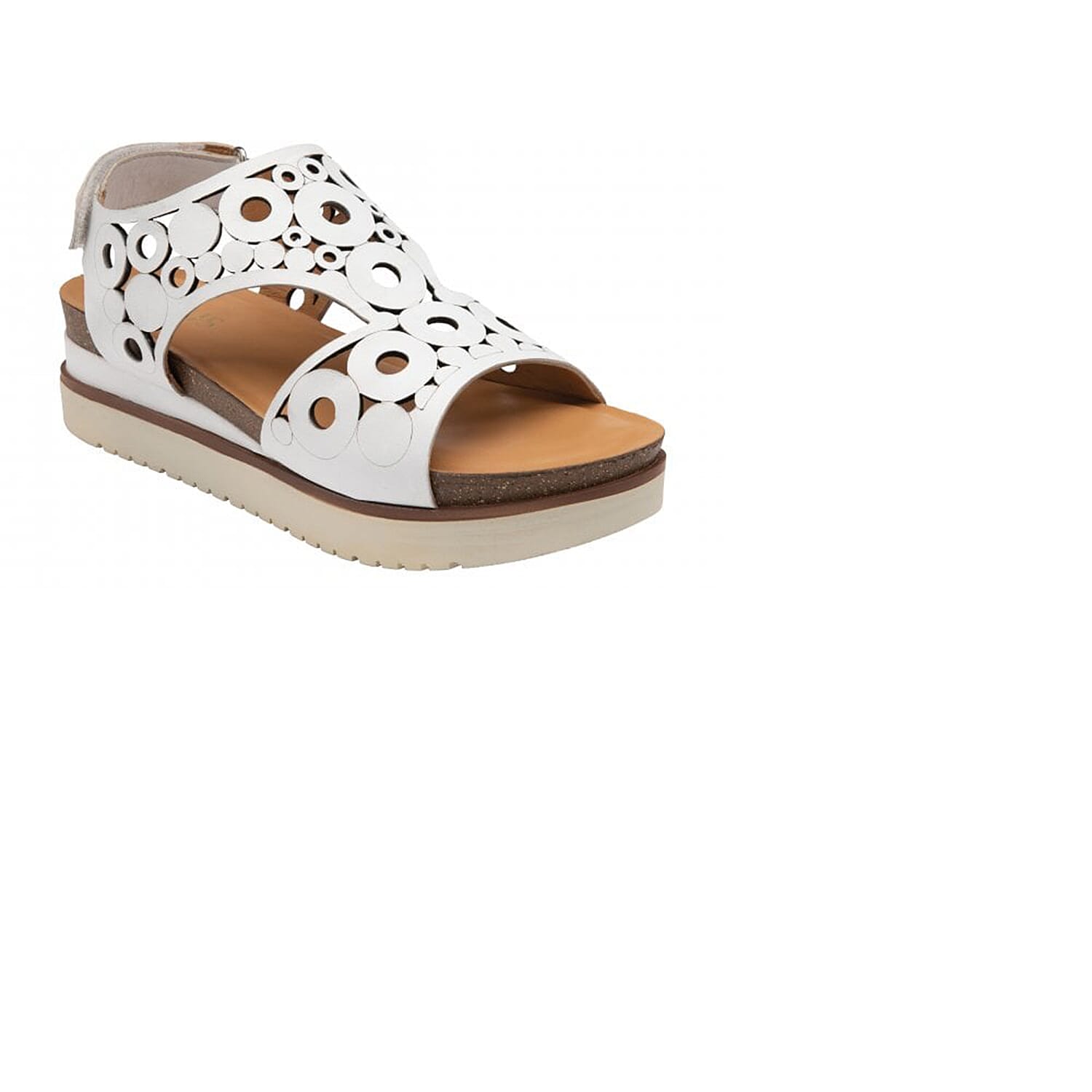 LOTUS Leather Melbourne Open-Toe Flatform Sandals - White 7733782 1