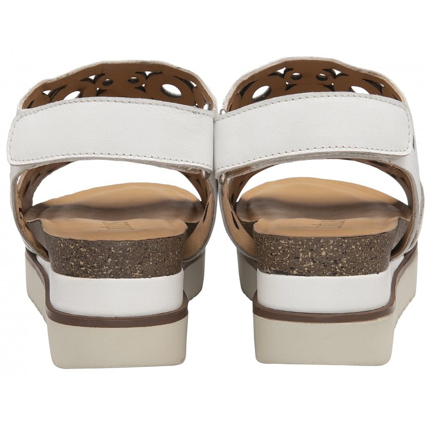 LOTUS Leather Melbourne Open-Toe Flatform Sandals - White 7733782 2