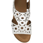 LOTUS Leather Melbourne Open-Toe Flatform Sandals (Size 4) - White