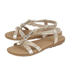 Lotus Lucine Gold Flat Sandals (Size 7)
