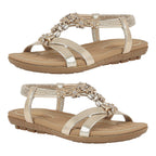 Lotus Lucine Gold Flat Sandals (Size 7)