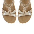 Lotus Lucine Gold Flat Sandals (Size 7)