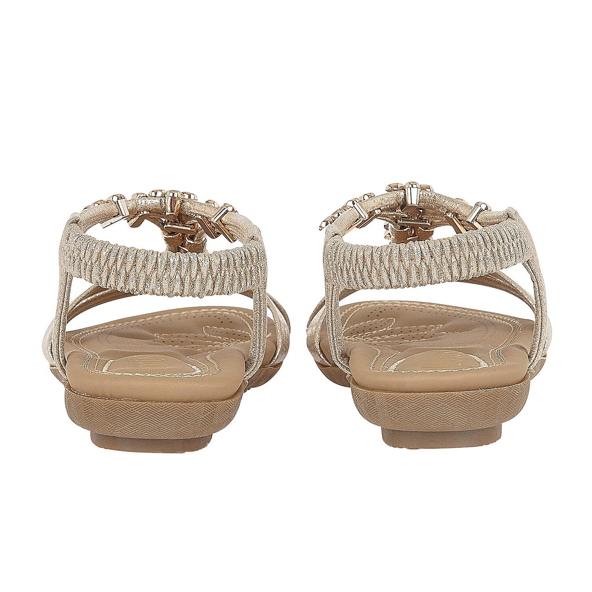 LOTUS Lucine Open-Toe Women's Flat Sandals - Gold 6262393 3