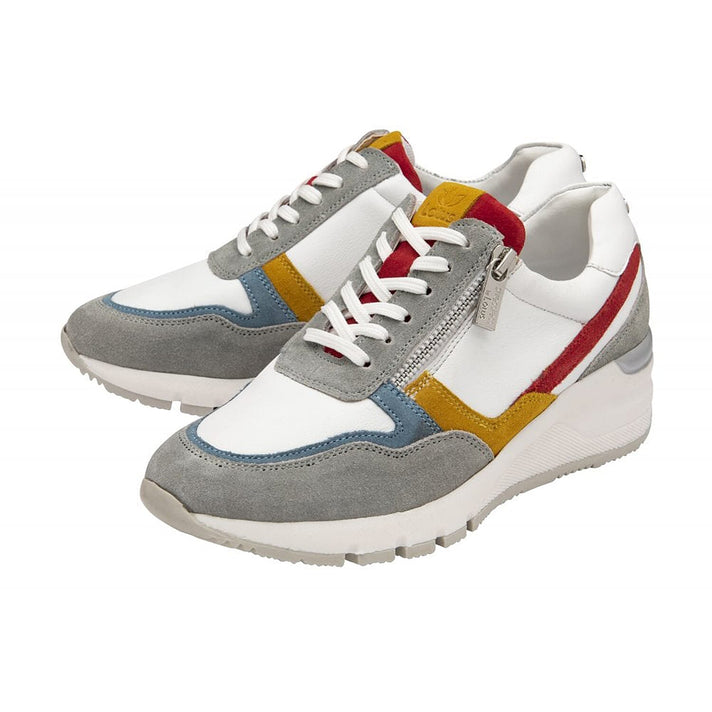 LOTUS Multi-Leather Suzuka Zip-Up Casual Trainers - White 7733669 1