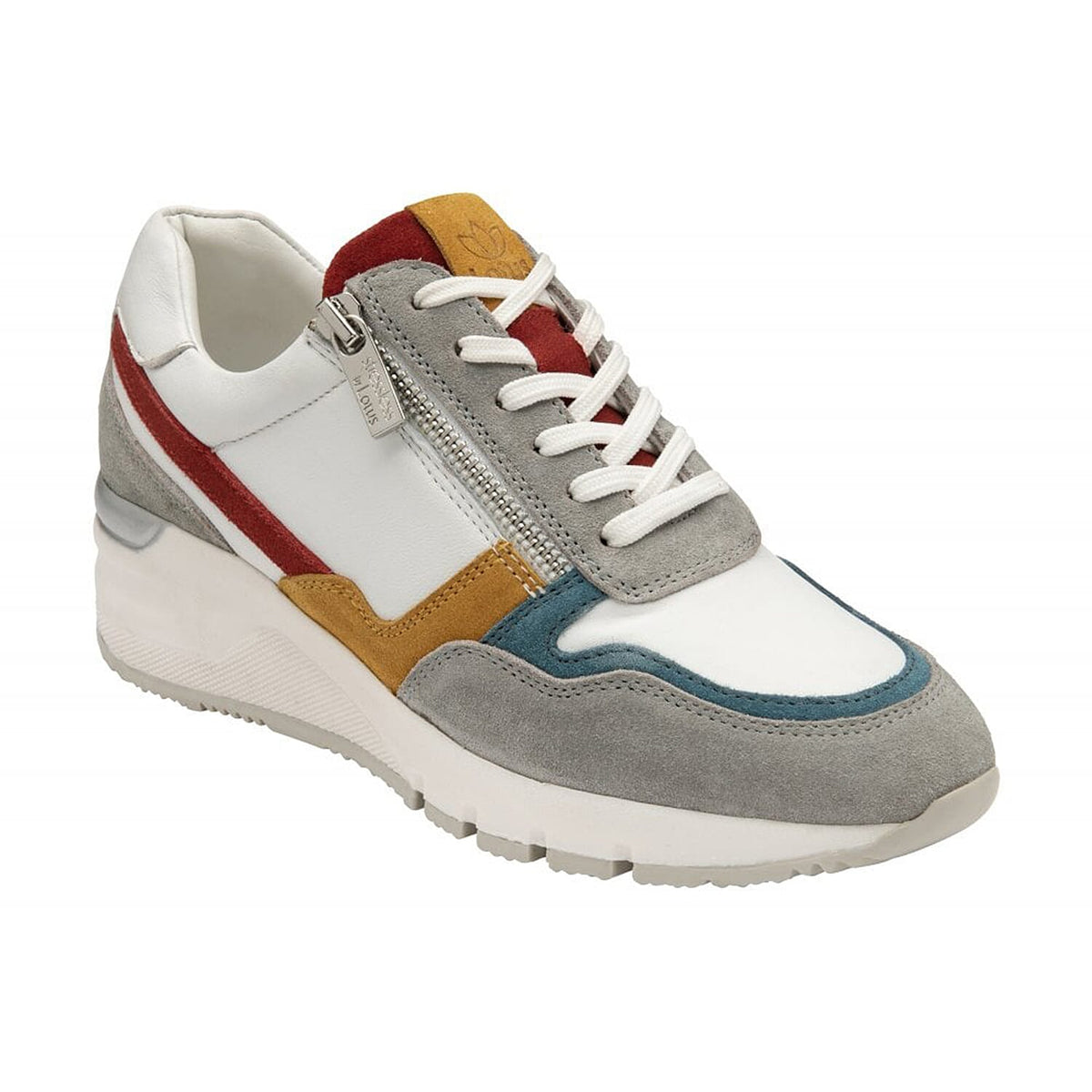 LOTUS Multi-Leather Suzuka Zip-Up Casual Trainers - White 7733669 1