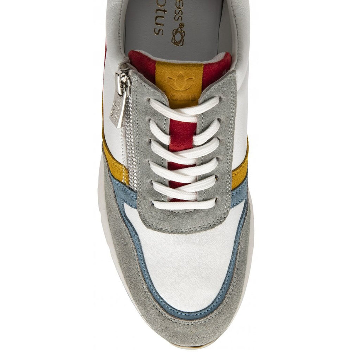 LOTUS Multi-Leather Suzuka Zip-Up Casual Trainers - White 7733669 3