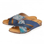 Lotus Ravenna Reptile Print Mule Ladies Sandals in Navy (Size 7)
