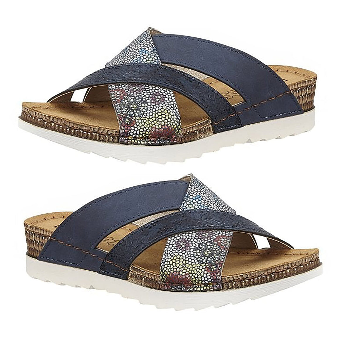 LOTUS Navy Ravenna Mule Sandals 6066537 1