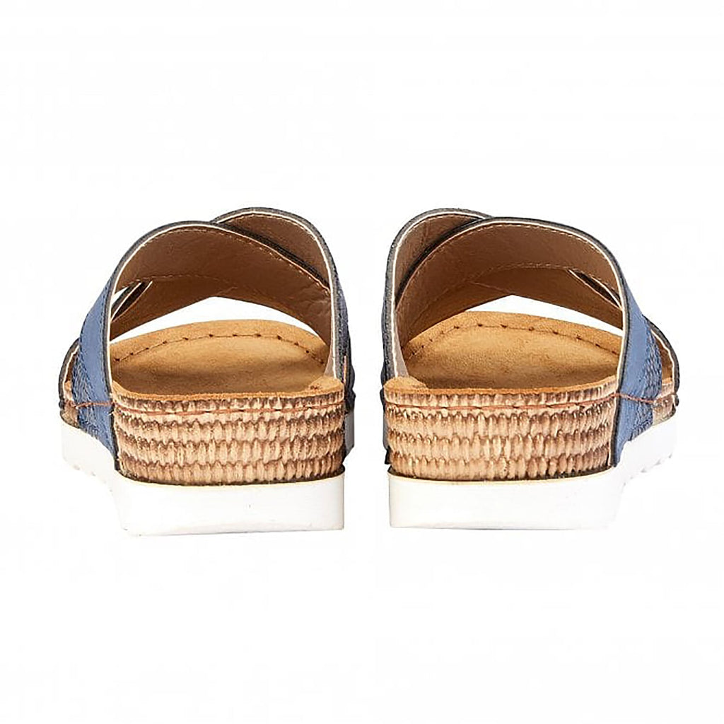 Lotus Ravenna Reptile Print Mule Ladies Sandals in Navy (Size 7)
