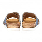Lotus Ravenna Reptile Print Mule Ladies Sandals in Navy (Size 7)