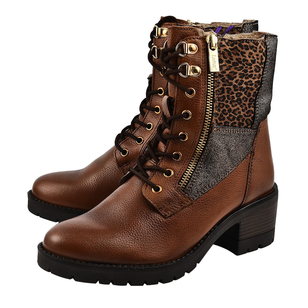 LOTUS Oklahoma Ladies Leather Ankle Boots (Size 3) - Tan