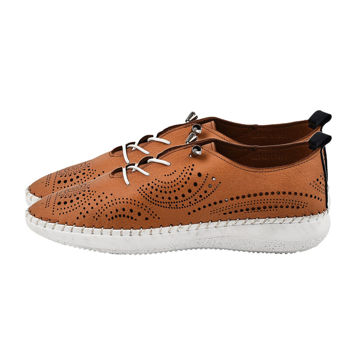 LOTUS Womens Katya Leather Trainers - Tan 7592293 2