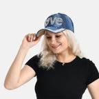 LOVE Pattern Denim Baseball Cap (57 cm)