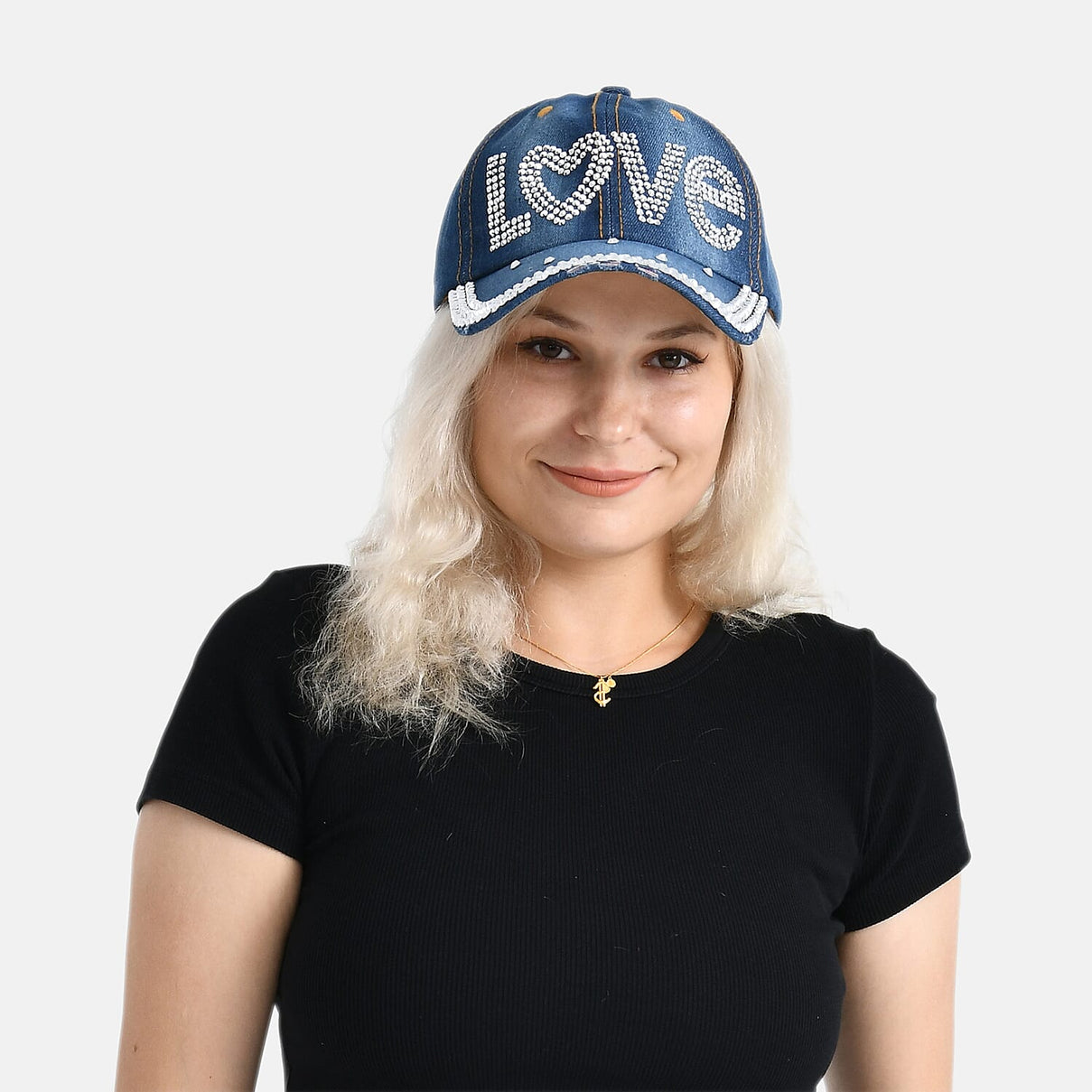 LOVE Pattern Denim Baseball Cap (57 cm) 8223218 4