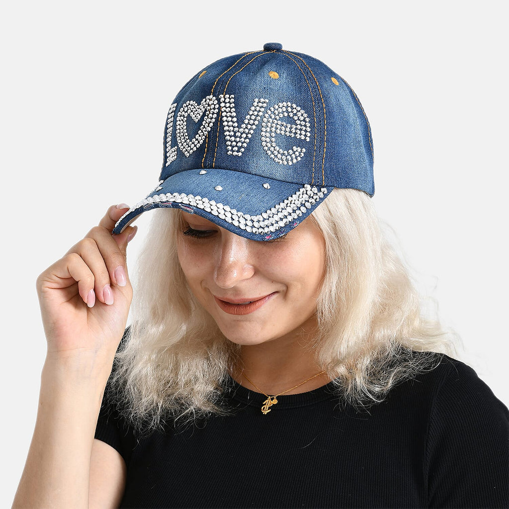 LOVE Pattern Denim Baseball Cap (57 cm)