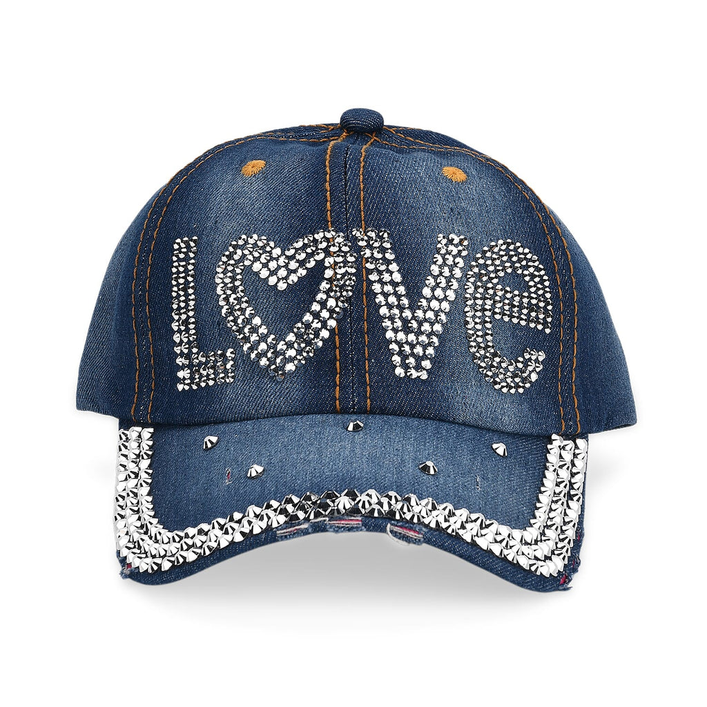 LOVE Pattern Denim Baseball Cap (57 cm)