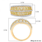 Red Carpet Collection- 14K Yellow Gold SGL Certified Earth Mined Yellow Diamond & White Diamond Band Ring 2.00 Ct. 4.50 gram.