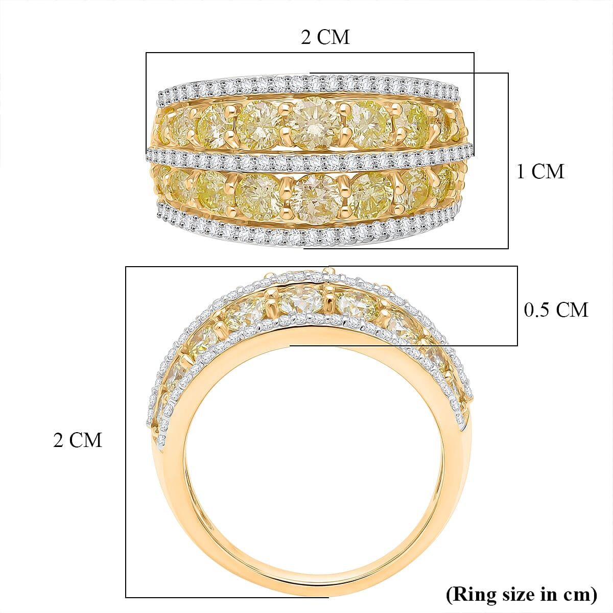 New York Close Out - 14K Yellow Gold SGL Certified Earth Mined Natural Yellow Diamond &amp; White Diamond  Band Ring 2.00 Ct. 4.50 gram 8516267 6