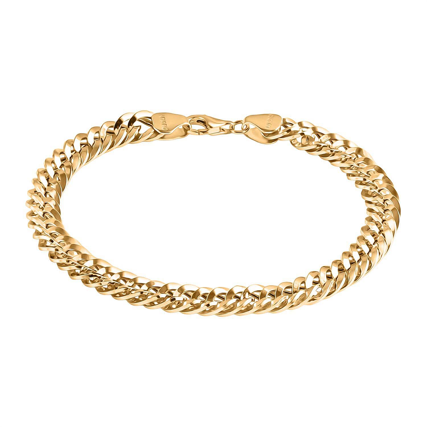 LUXORO 9K Yellow Gold 6.5MM Curb Bracelet with Lobster Clasp 7.5 Inch 8265529 0