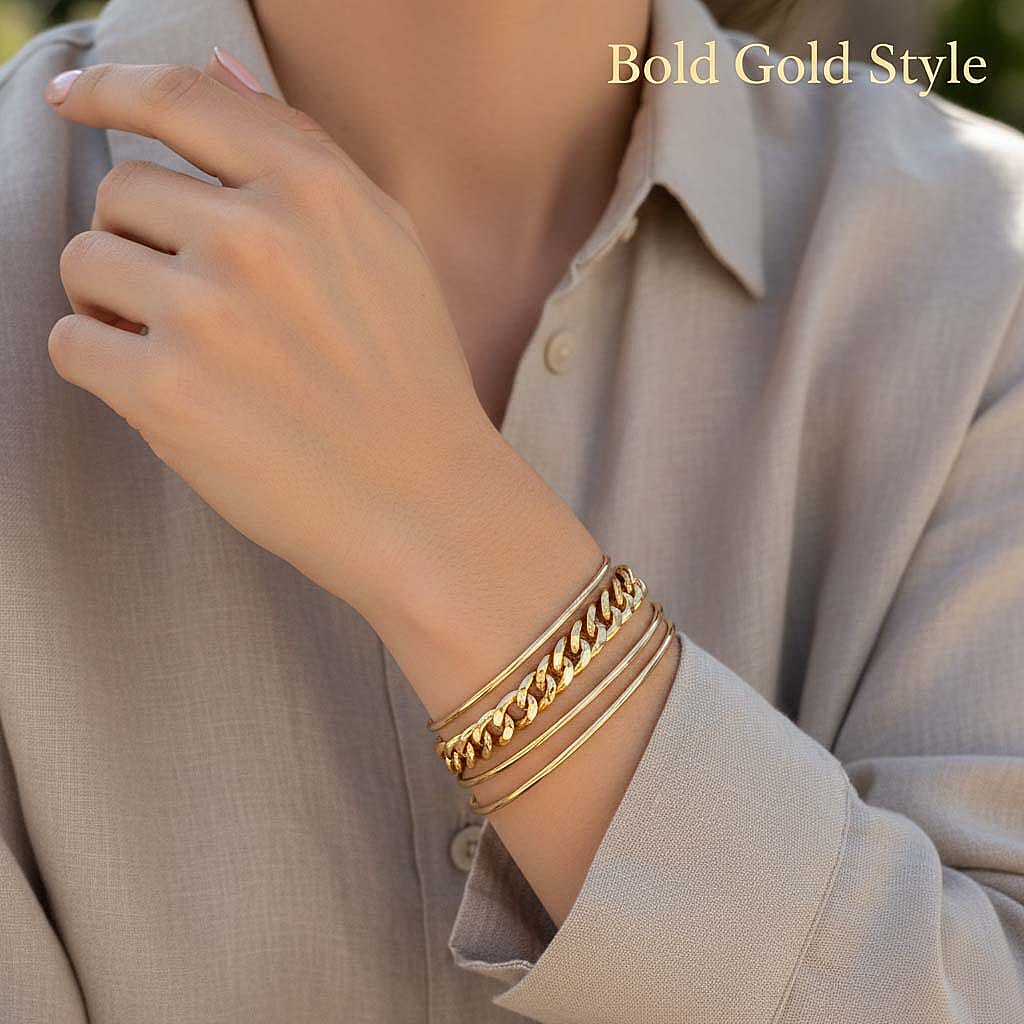 LUXORO 9K Yellow Gold 6.5MM Curb Bracelet with Lobster Clasp 7.5 Inch 8265529 3