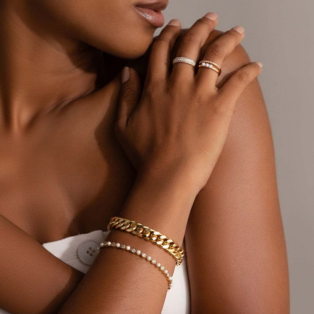 LUXORO 9K Yellow Gold 6.5MM Curb Bracelet with Lobster Clasp 7.5 Inch 8265529 4