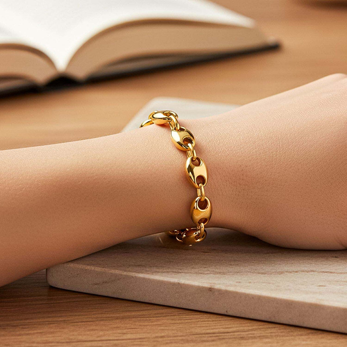 LUXORO Designer Inspired 9K Yellow Gold Bracelet with Lobster Clasp 7.5 inch 8263709 5