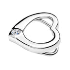 Luxuriant Diamond Lab Grown Diamond (SI-G-H) Heart Pendant in Rhodium Overlay Sterling Silver